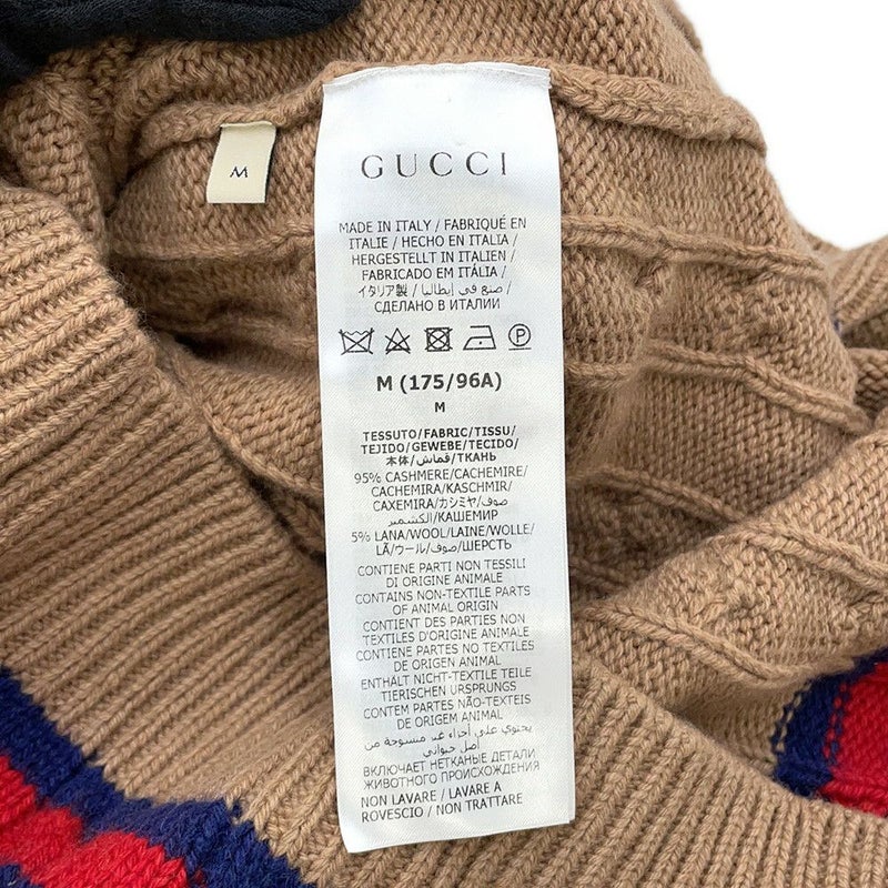 グッチ カーディガン シェリーライン ケーブルニットカーディガン カシミヤ メンズサイズM 673487 GUCCI アパレル