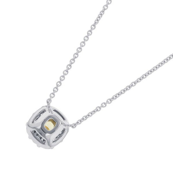 グラフ ネックレス アイコン クッションカット ファンシーイエローダイヤ 1P 0.56ct/ダイヤ 10P 計約0.4ct K18WG/K18YG 鑑定書付き