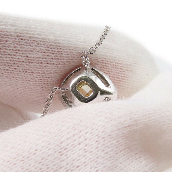 グラフ ネックレス アイコン クッションカット ファンシーイエローダイヤ 1P 0.56ct/ダイヤ 10P 計約0.4ct K18WG/K18YG 鑑定書付き