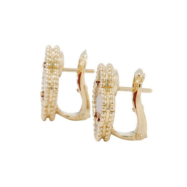 ヴァンクリーフ&アーペル ピアス ヴィンテージ アルハンブラ イヤリング カーネリアン K18YGイエローゴールド VCARD40400