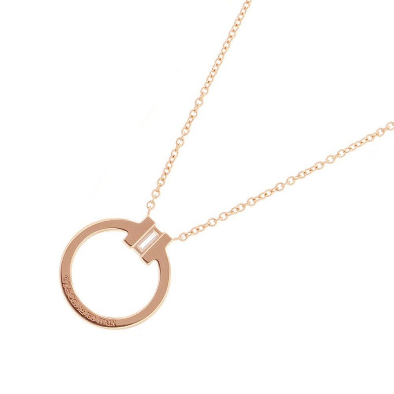 ティファニー ネックレス Tトゥー サークル ペンダント ダイヤモンド 中石0.06ct/計0.08ct K18PGピンクゴールド 63843091