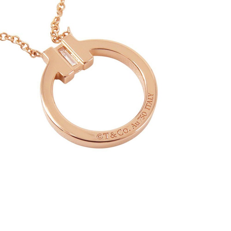 ティファニー ネックレス Tトゥー サークル ペンダント ダイヤモンド 中石0.06ct/計0.08ct K18PGピンクゴールド 63843091