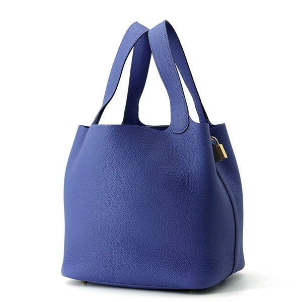 エルメス ハンドバッグ ピコタンロックMM ブルーロワイヤル/ゴールド金具 トリヨンモーリス Z刻印