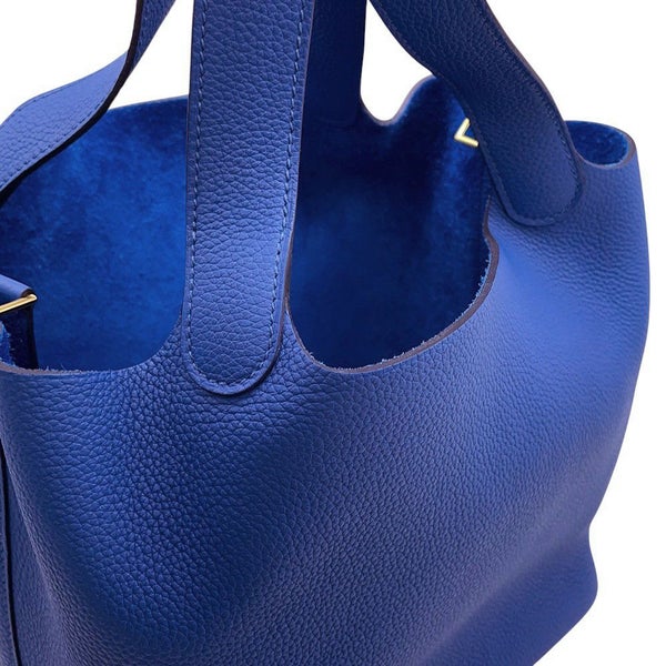 エルメス ハンドバッグ ピコタンロックMM ブルーロワイヤル/ゴールド金具 トリヨンモーリス Z刻印