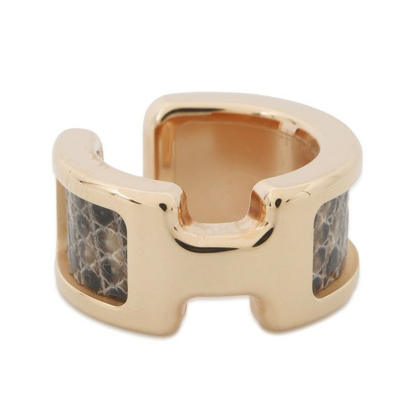 エルメス イヤーカフ オランプ Olympe スモール PM オンブレ/ゴールド金具 リザードナチュラ HERMES アクセサリー