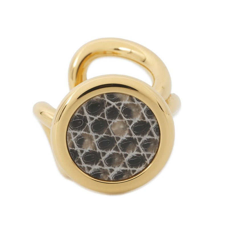 エルメス イヤーカフ エリタージュ エケストル PM オンブレ/ゴールド金具 リザードナチュラ HERMES