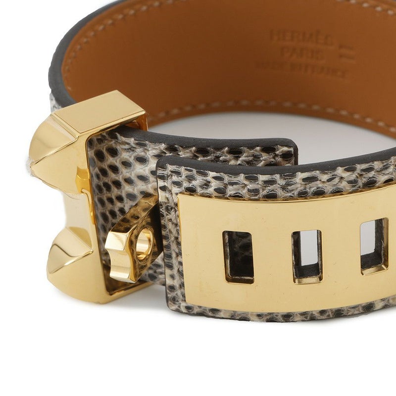 エルメス ブレスレット コリエ・ド・シアン 24 オンブレ/ゴールド金具 リザードナチュラ W刻印 サイズT2