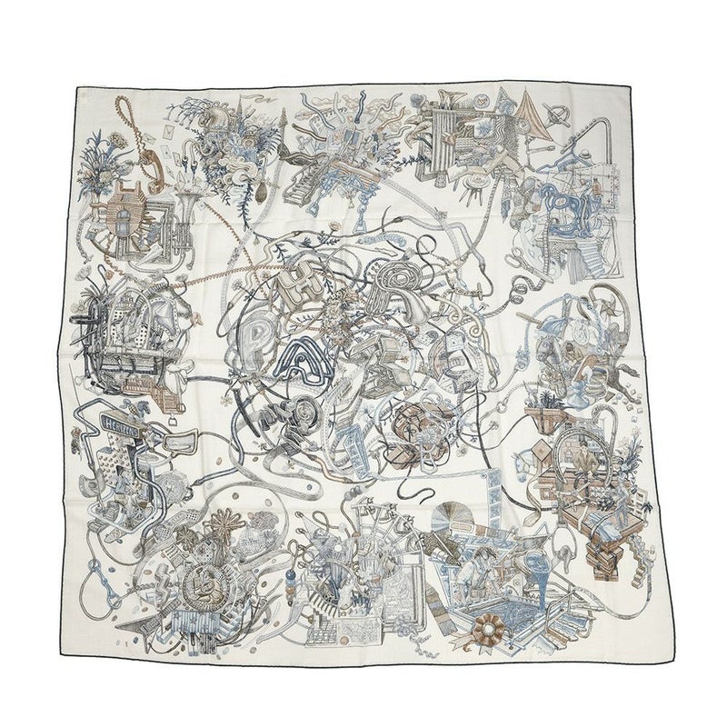 エルメス ストール カレ140 カレジェアン エルメスの世界 LE MONDE D'HERMES カシミヤ シルク 2025秋冬