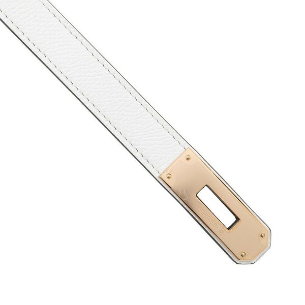 エルメス ケリーベルト18 ニューホワイト/ピンクゴールド金具 エプソン W刻印 HERMES べルト 白