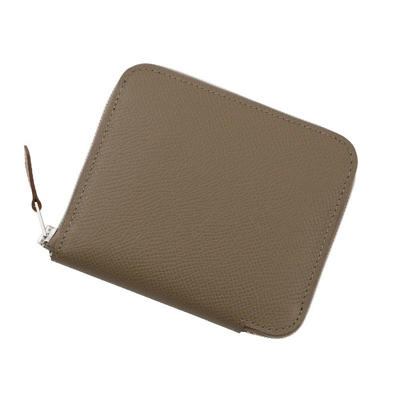 エルメス コインケース アザップコンパクト シルクイン エトゥープ/シルバー金具 エプソン K刻印