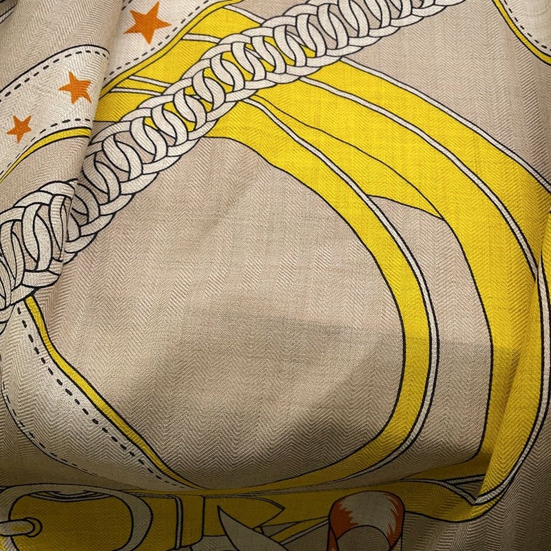 エルメス ストール カレ140 カレジェアン 朝の散歩 La Promenade du Matin HERMES カシミヤ シルク 2023春夏