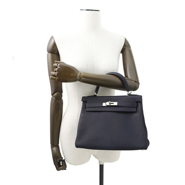 エルメス ハンドバッグ ケリー28 内縫い ブルーニュイ/シルバー金具 トゴ X刻印 2wayショルダー