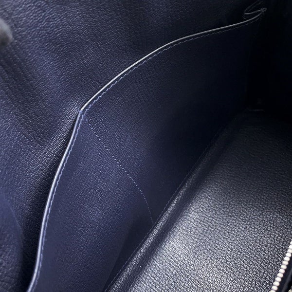 エルメス ハンドバッグ ケリー28 内縫い ブルーニュイ/シルバー金具 トゴ X刻印 2wayショルダー