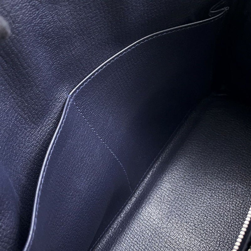 エルメス ハンドバッグ ケリー28 内縫い ブルーニュイ/シルバー金具 トゴ X刻印 2wayショルダー