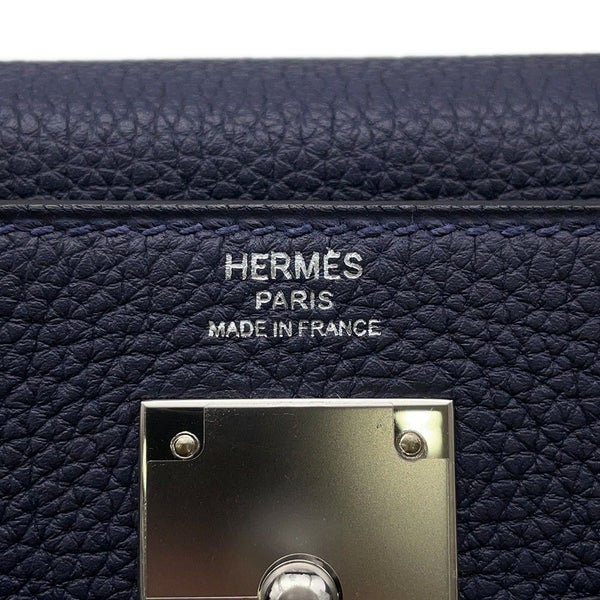 エルメス ハンドバッグ ケリー28 内縫い ブルーニュイ/シルバー金具 トゴ X刻印 2wayショルダー