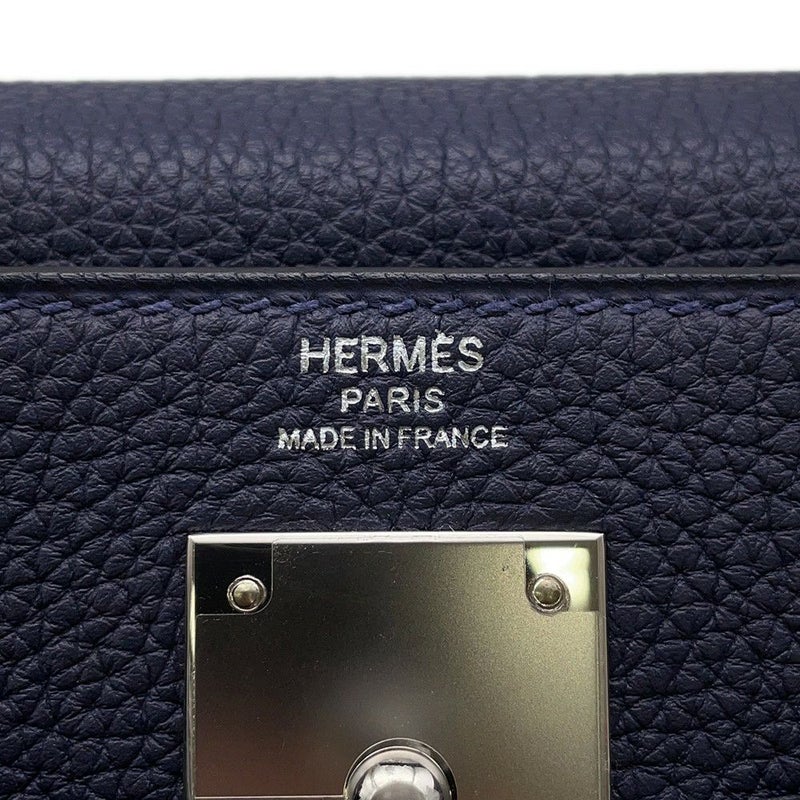 エルメス ハンドバッグ ケリー28 内縫い ブルーニュイ/シルバー金具 トゴ X刻印 2wayショルダー
