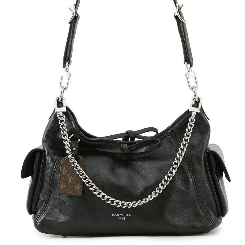 ルイヴィトン ショルダーバッグ ラムレザー キャリーオール・カーゴ バイブ PM M24861 LOUIS VUITTON ヴィトンブラック 黒