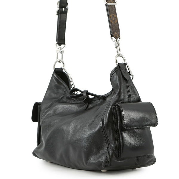 ルイヴィトン ショルダーバッグ ラムレザー キャリーオール・カーゴ バイブ PM M24861 LOUIS VUITTON ヴィトンブラック 黒