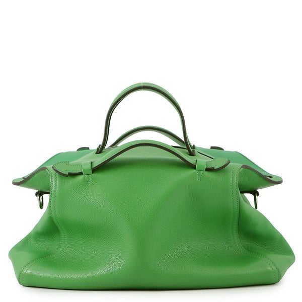 エルメス ハンドバッグ オクサー バンブー/シルバー金具 エバーグレイン □R刻印 HERMES 2wayショルダー