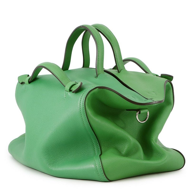 エルメス ハンドバッグ オクサー バンブー/シルバー金具 エバーグレイン □R刻印 HERMES 2wayショルダー