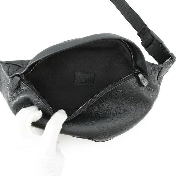 ルイヴィトン ボディバッグ モノグラム・シャドウ ディスカバリー・バムバッグPM M46036 ウエストバッグ 黒 ブラック