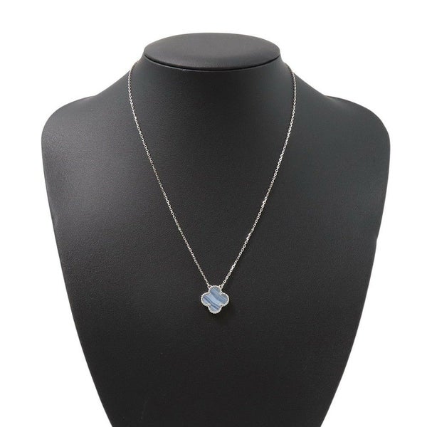 ヴァンクリーフ&アーペル ネックレス ヴィンテージ アルハンブラ ペンダント カルセドニー K18WGホワイトゴールド VCARD34900