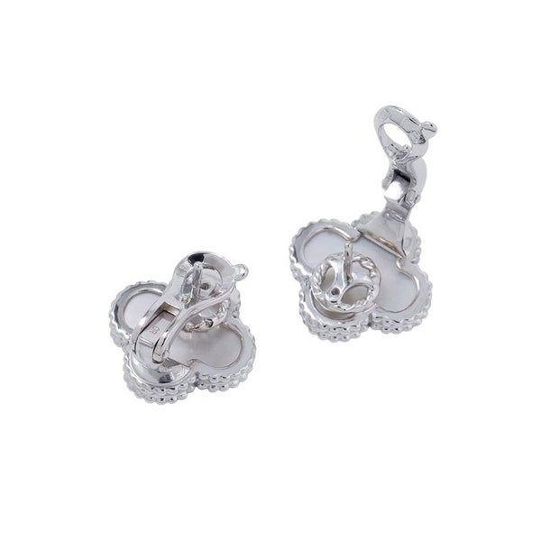 ヴァンクリーフ&アーペル ピアス ヴィンテージ アルハンブラ イヤリング マザーオブパール K18WGホワイトゴールド VCARF48600