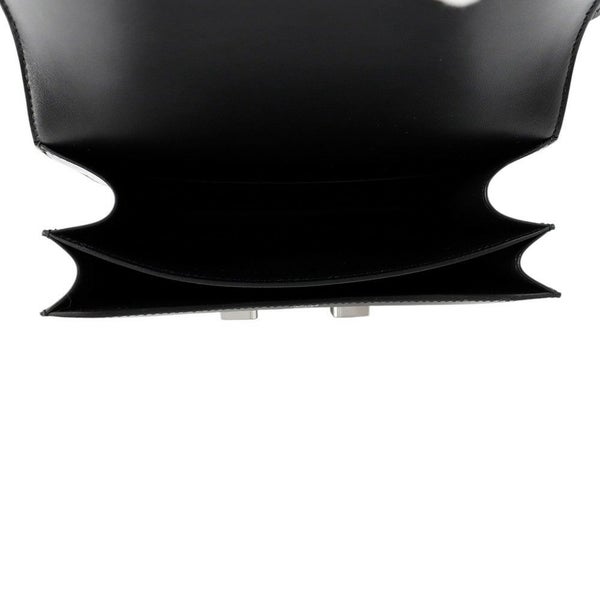 エルメス ミニ コンスタンス3 ミロワール クルーテ ブラック/シルバー金具 ボックスカーフ B刻印 黒