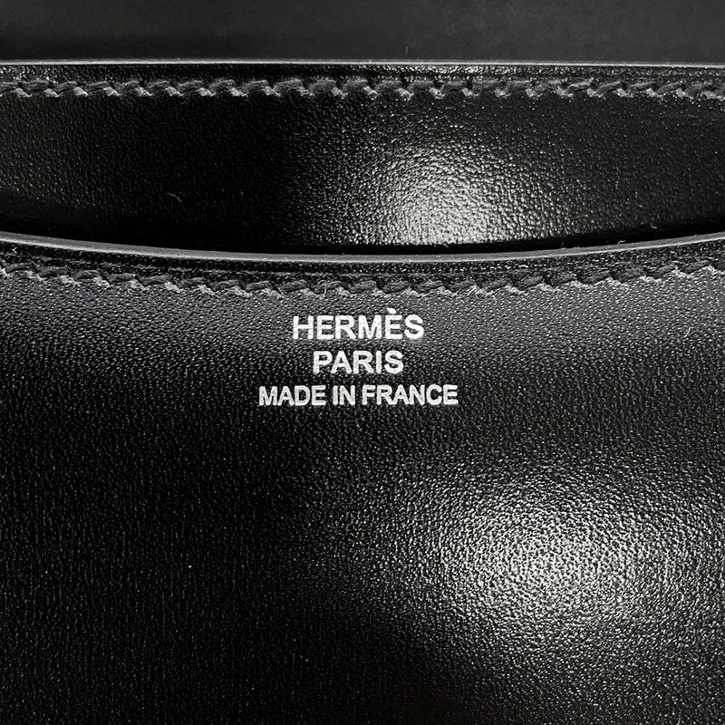 エルメス ミニ コンスタンス3 ミロワール クルーテ ブラック/シルバー金具 ボックスカーフ B刻印 黒