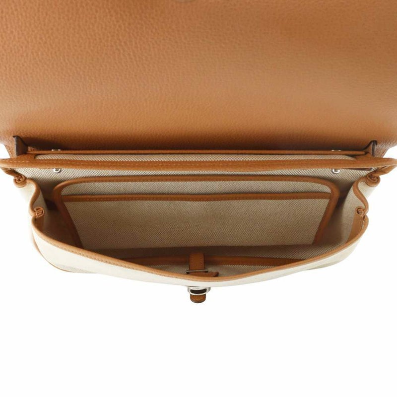 エルメス ショルダーバッグ サック・コロラドMM ブラウン/シルバー金具 トワルアッシュ/ヴァッシュリエジェ □I刻印 HERMES