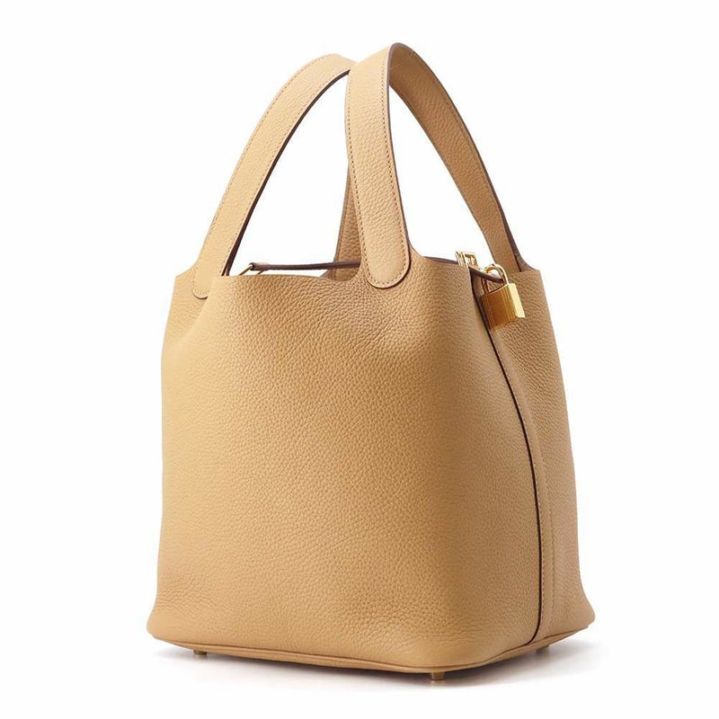 エルメス ハンドバッグ ピコタンロックMM ビスキュイ/ゴールド金具 トリヨンクレマンス U刻印