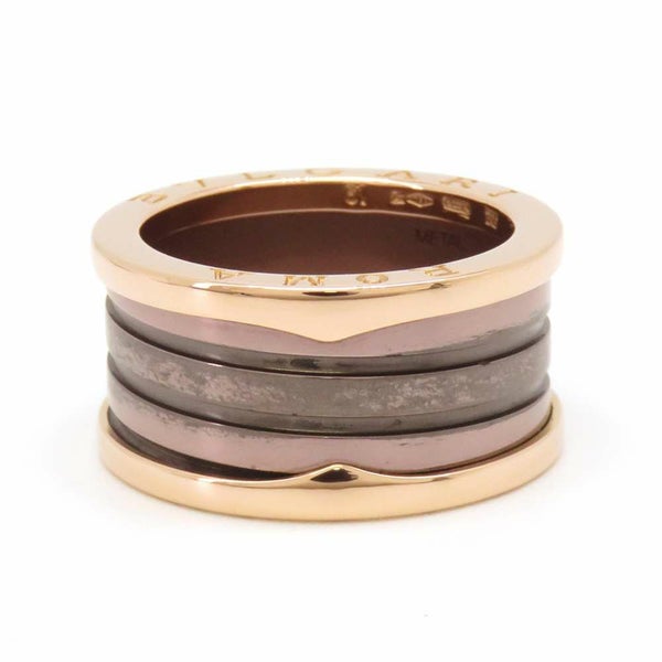 ブルガリ リング ビーゼロワン B-zero1 4バンド K18PGピンクゴールド ブロンズセラミック サイズ61 BVLGARI 指輪