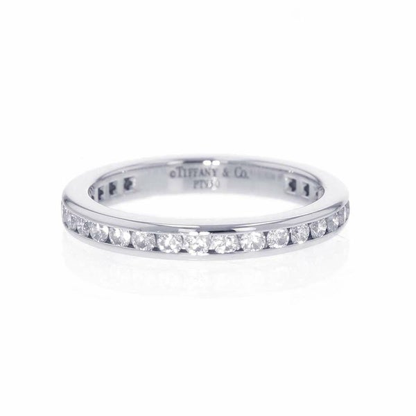 ティファニー リング チャネルセッティング フルエタニティ ダイヤモンド Pt950プラチナ リングサイズ約8号 Tiffany&Co.