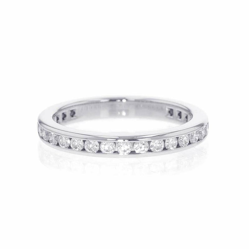 ティファニー リング チャネルセッティング フルエタニティ ダイヤモンド Pt950プラチナ リングサイズ約8号 Tiffany&Co.