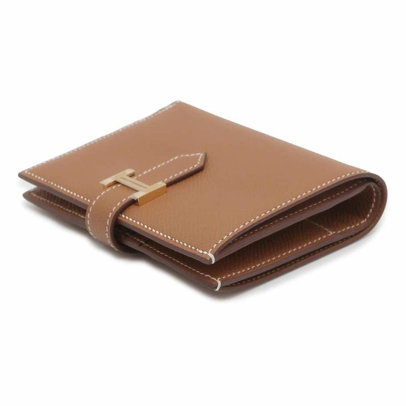 エルメス 二つ折り財布 ベアンコンパクト ゴールド/ゴールド金具 エプソン B刻印 HERMES 財布