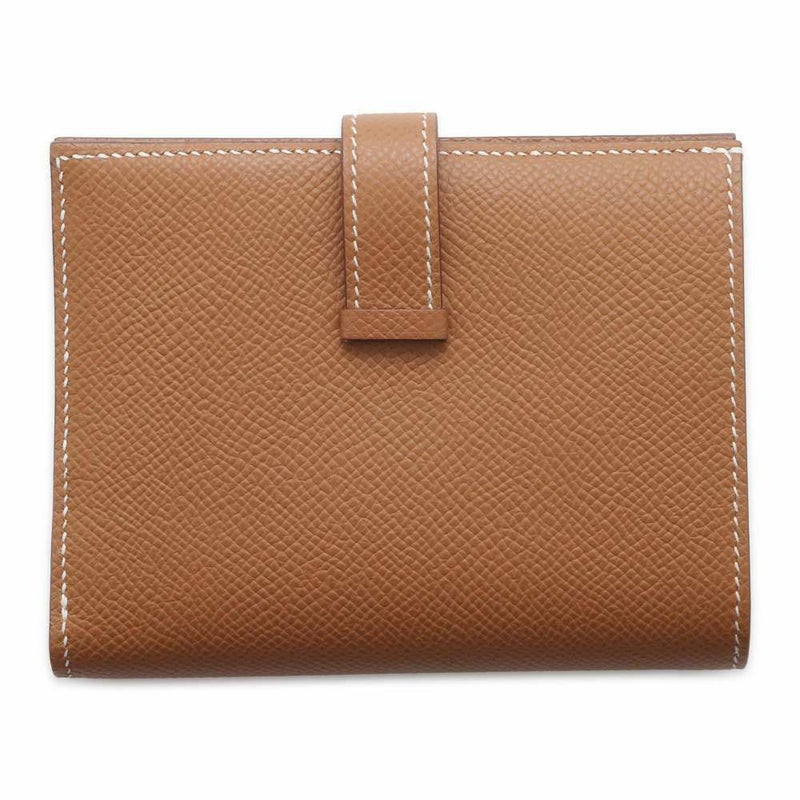 エルメス 二つ折り財布 ベアンコンパクト ゴールド/ゴールド金具 エプソン B刻印 HERMES 財布
