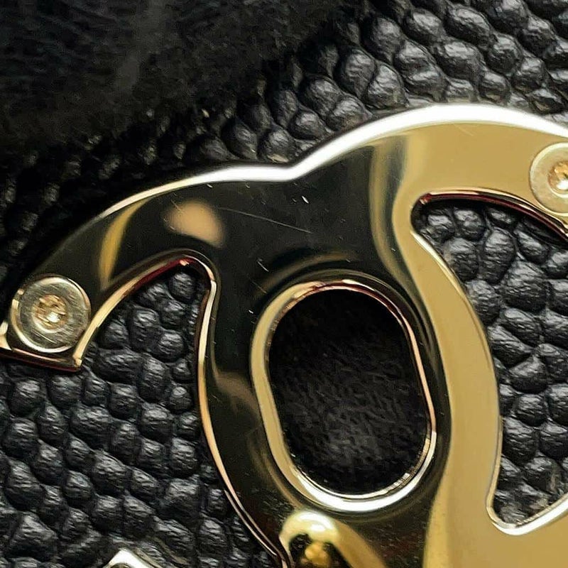 シャネル チェーンショルダーバッグ マトラッセ ココマーク キャビアスキン CHANEL バッグ 2wayハンドバッグ 黒