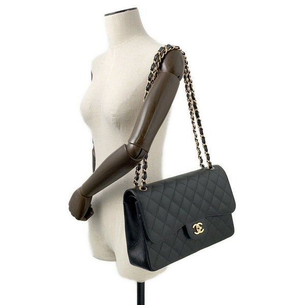 シャネル チェーンショルダーバッグ ココマーク マトラッセ30 キャビアスキン A58600 CHANEL 黒