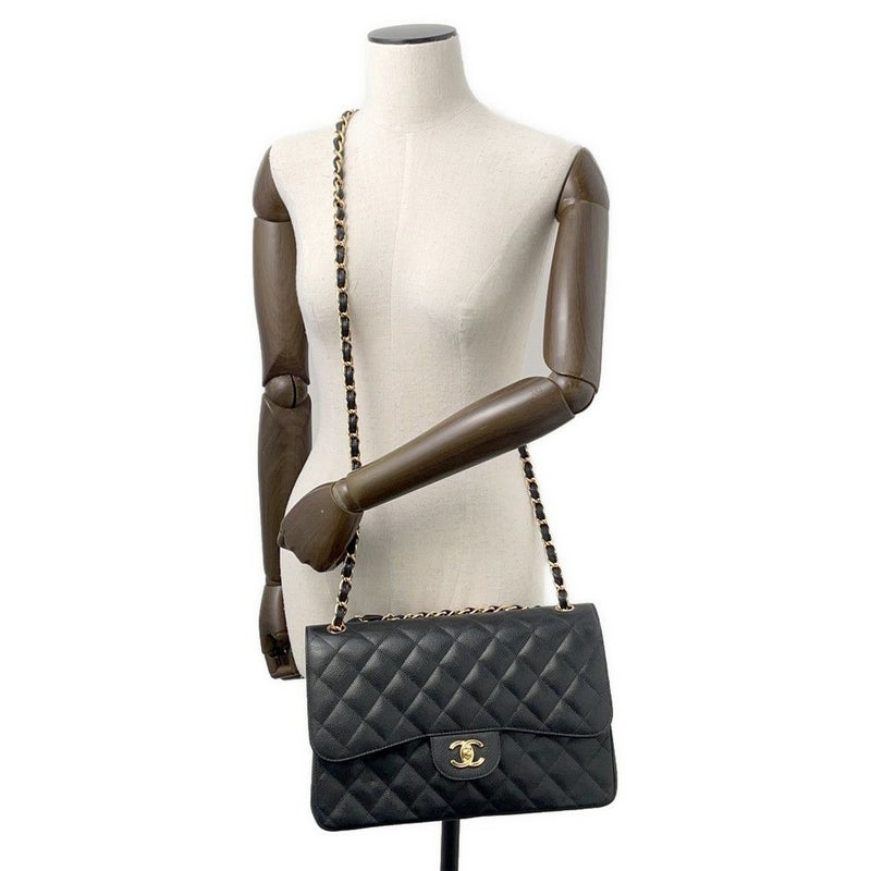 シャネル チェーンショルダーバッグ ココマーク マトラッセ30 キャビアスキン A58600 CHANEL 黒