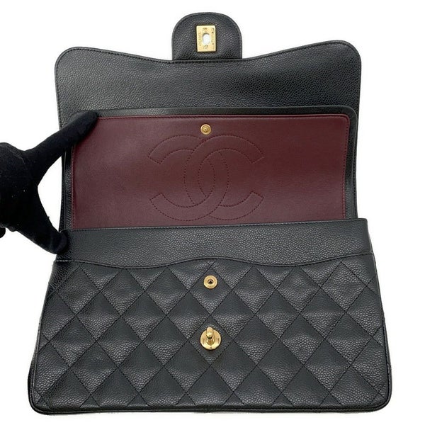 シャネル チェーンショルダーバッグ ココマーク マトラッセ30 キャビアスキン A58600 CHANEL 黒