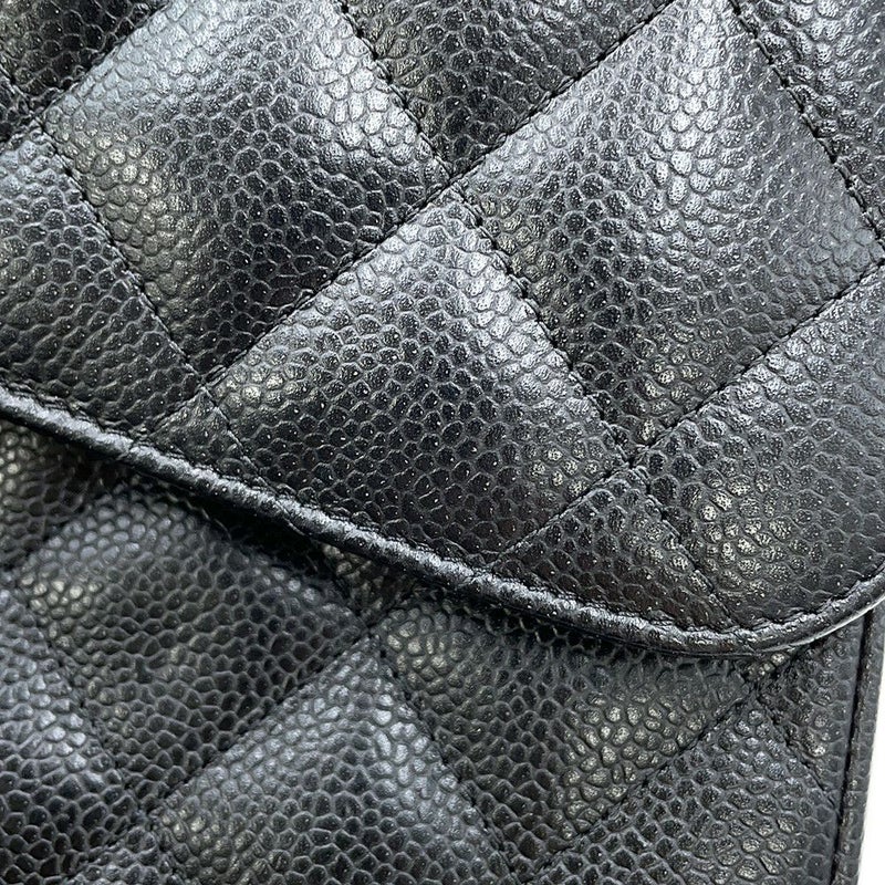 シャネル チェーンショルダーバッグ ココマーク マトラッセ30 キャビアスキン A58600 CHANEL 黒