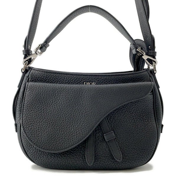 クリスチャン・ディオール ハンドバッグ サドル ミニソフトバッグ レザー 1ADHO023 Christian Dior 2way 黒
