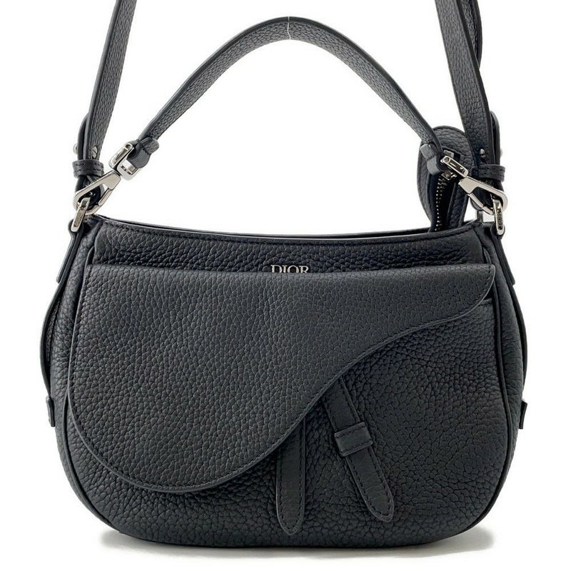 クリスチャン・ディオール ハンドバッグ サドル ミニソフトバッグ レザー 1ADHO023 Christian Dior 2way 黒