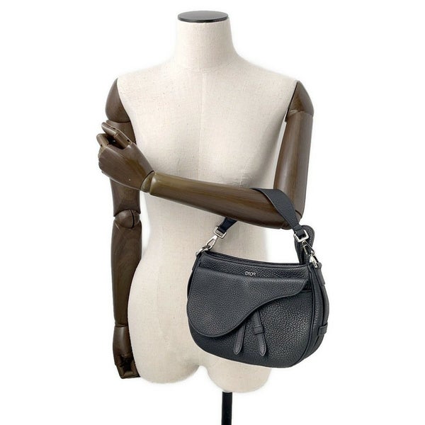 クリスチャン・ディオール ハンドバッグ サドル ミニソフトバッグ レザー 1ADHO023 Christian Dior 2way 黒