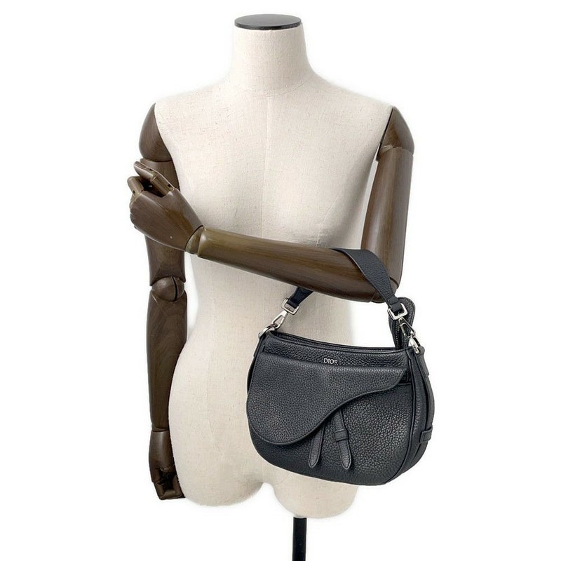 クリスチャン・ディオール ハンドバッグ サドル ミニソフトバッグ レザー 1ADHO023 Christian Dior 2way 黒