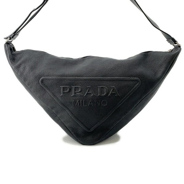 プラダ ショルダーバッグ トライアングルバッグ レザー 2VY007 PRADA 黒