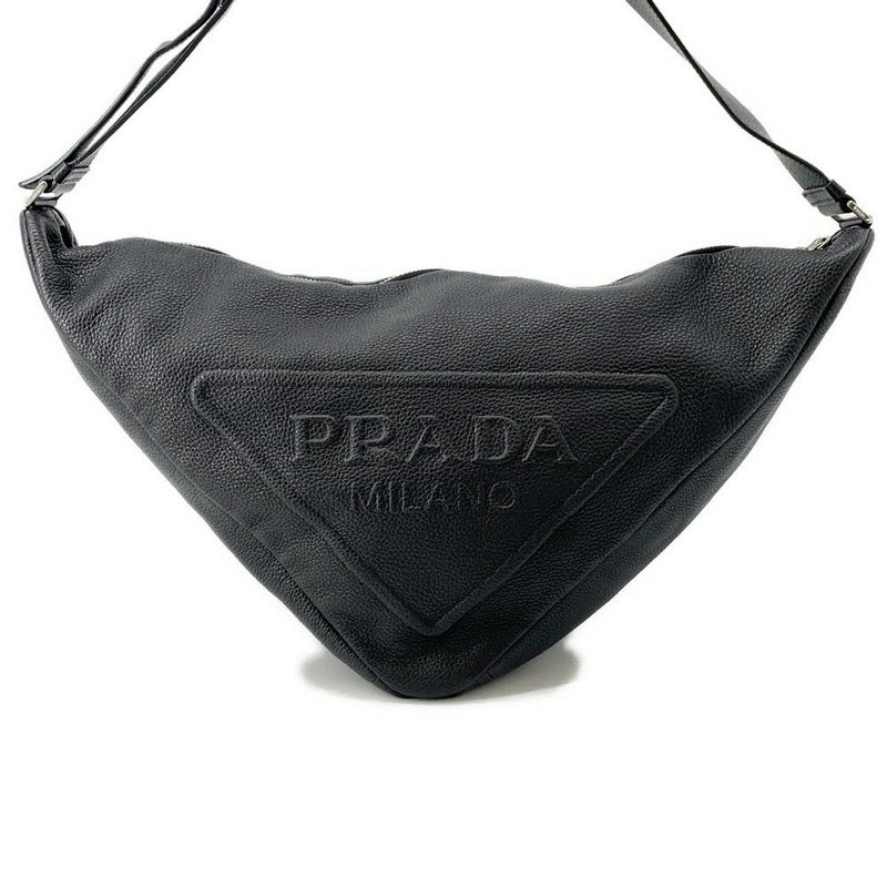 プラダ ショルダーバッグ トライアングルバッグ レザー 2VY007 PRADA 黒
