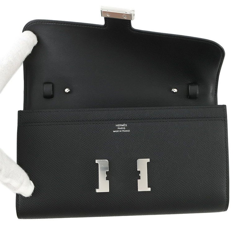 エルメス 長財布 コンスタンス トゥーゴー ロング ブラック/シルバー金具 エプソン K刻印 HERMES 黒