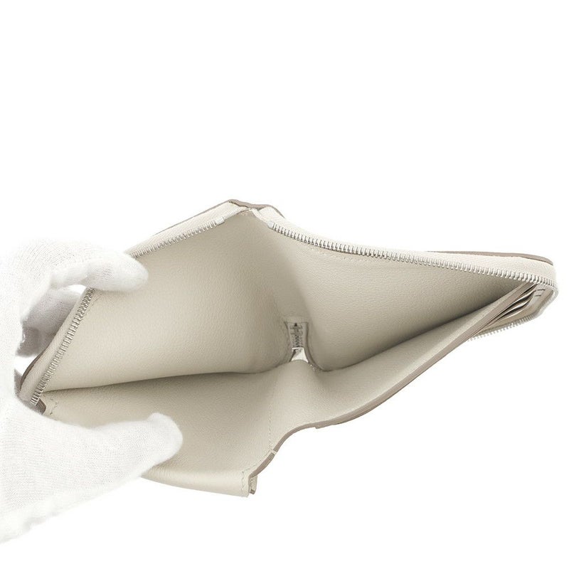 エルメス 二つ折り財布 ジップアンゴー2 シェーヌダンクル べトン/シルバー金具 エバーカラー W刻印