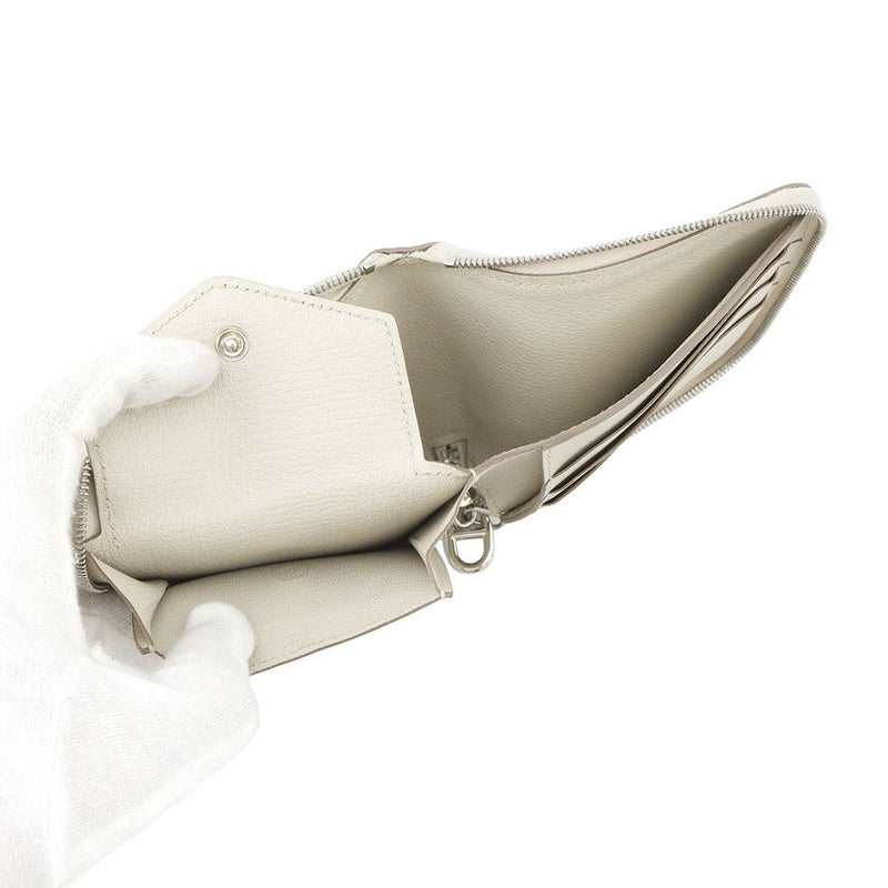 エルメス 二つ折り財布 ジップアンゴー2 シェーヌダンクル べトン/シルバー金具 エバーカラー W刻印